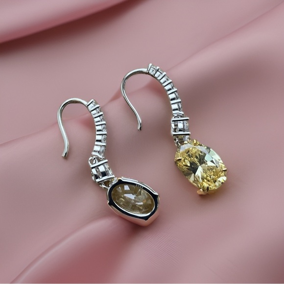 Fancy Yellow Lab Diamond Dangle Earrings - Picture 5 of 5